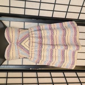 ROXY Stripes & Diamond Print Strapless Dress  sz Medium